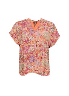 BLACK COLOUR BLUSE, BCLUNA ANDREA S/S TOP, PACIFIQUE ORANGE MIX